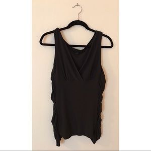 Express V-Neck Tank with Side Ruching